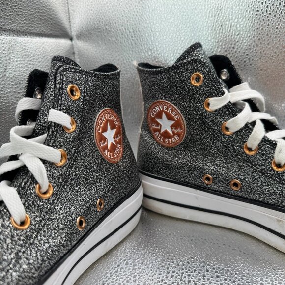 Size 8.5 Converse Chuck Taylor All Star Platform Metallic High Sneakers A01301C‎ - Picture 4 of 11